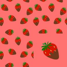 Red Chocolate Covered Strawberries Seamless SVG Pattern