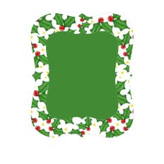 Hand Drawn Christmas Holly Scallop Frame
