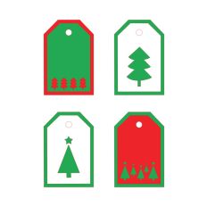 Christmas Tree Gift Tags (4 designs)
