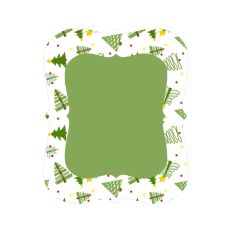 Hand Drawn Christmas Trees Scallop Frame