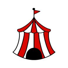 Red and White Circus Tent SVG Print and Cut File