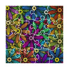 Jewel Toned Colorful Flowers 16 piece DIY Print and Cut Puzzle