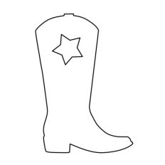 Star Cowboy Boot Coloring Page