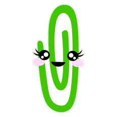 Cute Paperclip-green
