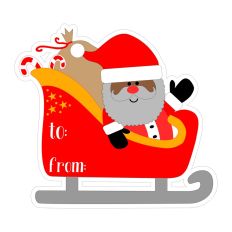 Dark Skinned Santa Claus Gift Tag