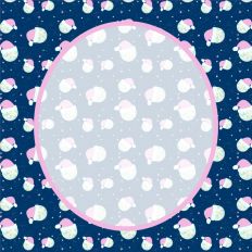 Santa Hat Disco Ball SQUARE Invitation Template-Blue