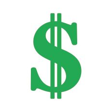 Dollar Sign Silhouette Cut Tile SVG