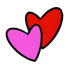 Red and Hot Pink Double Hearts Doodle SVG Print and Cut
