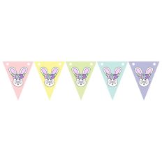 Easter Bunny Face Pastel Print and Cut Pennant Flag Garland