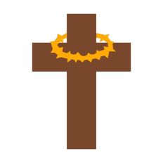 Crown of Thorns Cross Layered Cut File SVG Easter