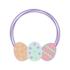 Layered Easter Eggs Circle Border Cut File SVG