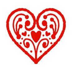 Hand Drawn Flourish Red Valentine SVG Print and Cut Heart