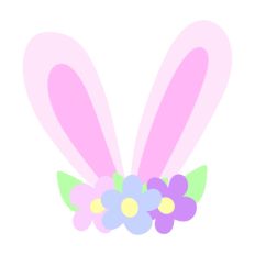 Flower Crown Easter Bunny Ears Print and Cut SVG