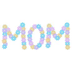 MOM Flowers SVG Light Blue Print and Cut