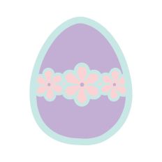 Easter Egg Design Layered Cut File SVG Flowered Easter Egg Craft