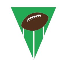 Layered Football Bunting Flag Garland SVG