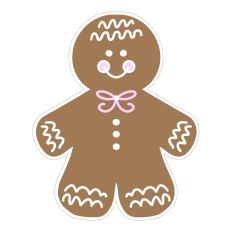 Gingerbread man in Pink and White
