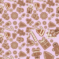 Hand Drawn Gingerbread Pattern-Light Pink