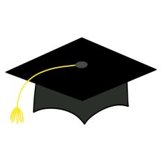 Graduation Black Cap Yellow Tassel Print and Cut