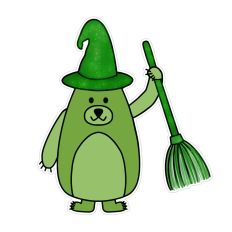 Green Bear Green Witch Print and Cut SVG