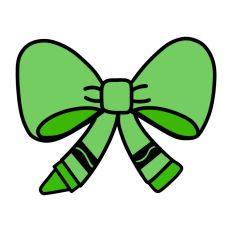 Green Crayon Bow Print and Cut Design