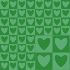Green on Green Heart Checker