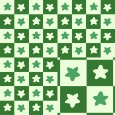 Shades of Green Stars Checker Pattern Seamless Design