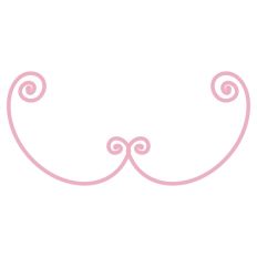 Half Circle Frilly Pink Flourish Print and Cut