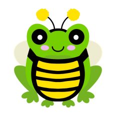 Halloween Bee Cute Frog Print and Cut