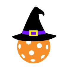 Halloween Pickleball with Witch Hat