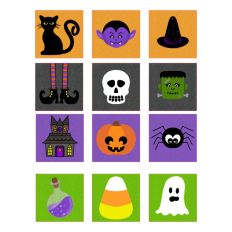 Hand Drawn Halloween Squares Stickers