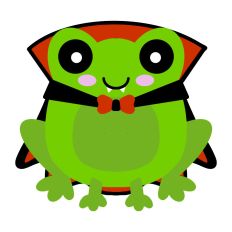 Halloween Vampire Cute Frog Print and Cut