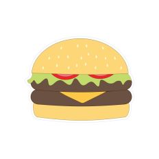 Hamburger Cheeseburger Print and Cut SVG File Food Print and Cut