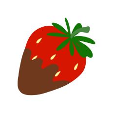 Hand Drawn Chocolate Covered Strawberry SVG