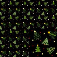 Hand drawn Christmas Tree Medley Pattern