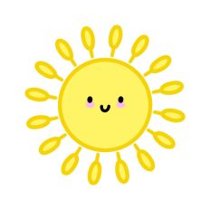 Happy Hand Drawn Sunshine Print and Cut Design