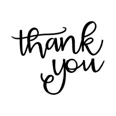 Handwritten Words Thank You Cut File