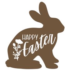 Happy Easter Bunny with Wildflower - DIY Easter Home Decor for Silhouette Studio
