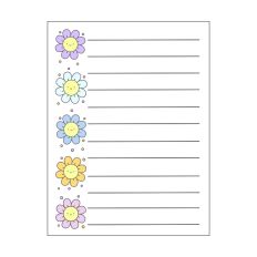 Kawaii Flower SVG Lined Notecard Print and Cut