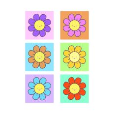 Happy Flower Colorful Simple Matching Game Print and Cut