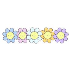Happy Kawaii SVG Flower Border Print and Cut