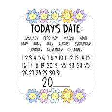 Pastel Flowers Today's Date Planning Card Print and Cut