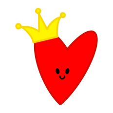 Happy Heart Queen Crown Queen of Hearts Print and Cut SVG