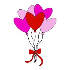 Heart Balloons Bunch Print and Cut SVG