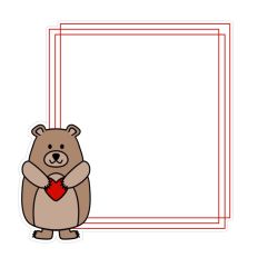 Heart Bear Journaling Card Frame Print and Cut SVG
