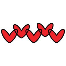 Heart Cutting Design Chain of Hearts Cut File SVG