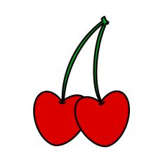 Heart Cherries Print and Cut SVG Valentine Cherries