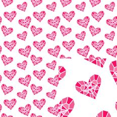 Heart Gem Stone Shades of Pink Valentine Pattern SVG