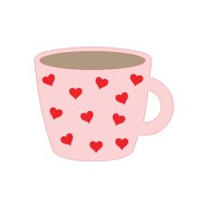 Hearts Coffee Cup-Layered