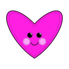 Hot Pink Stitched Happy Heart Print and Cut SVG File